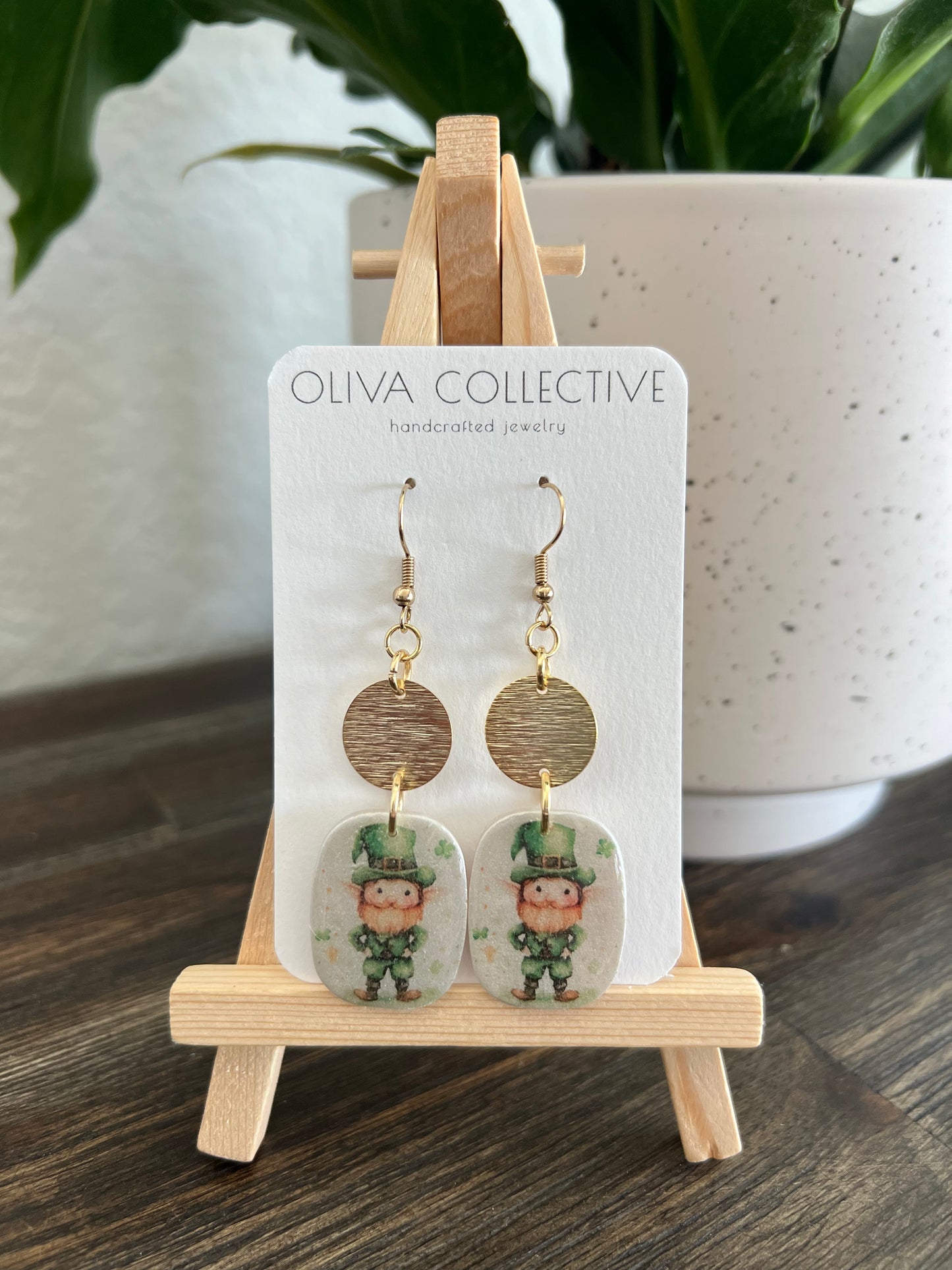 St Patricks Day Collection - Leprechaun Dangle Earring